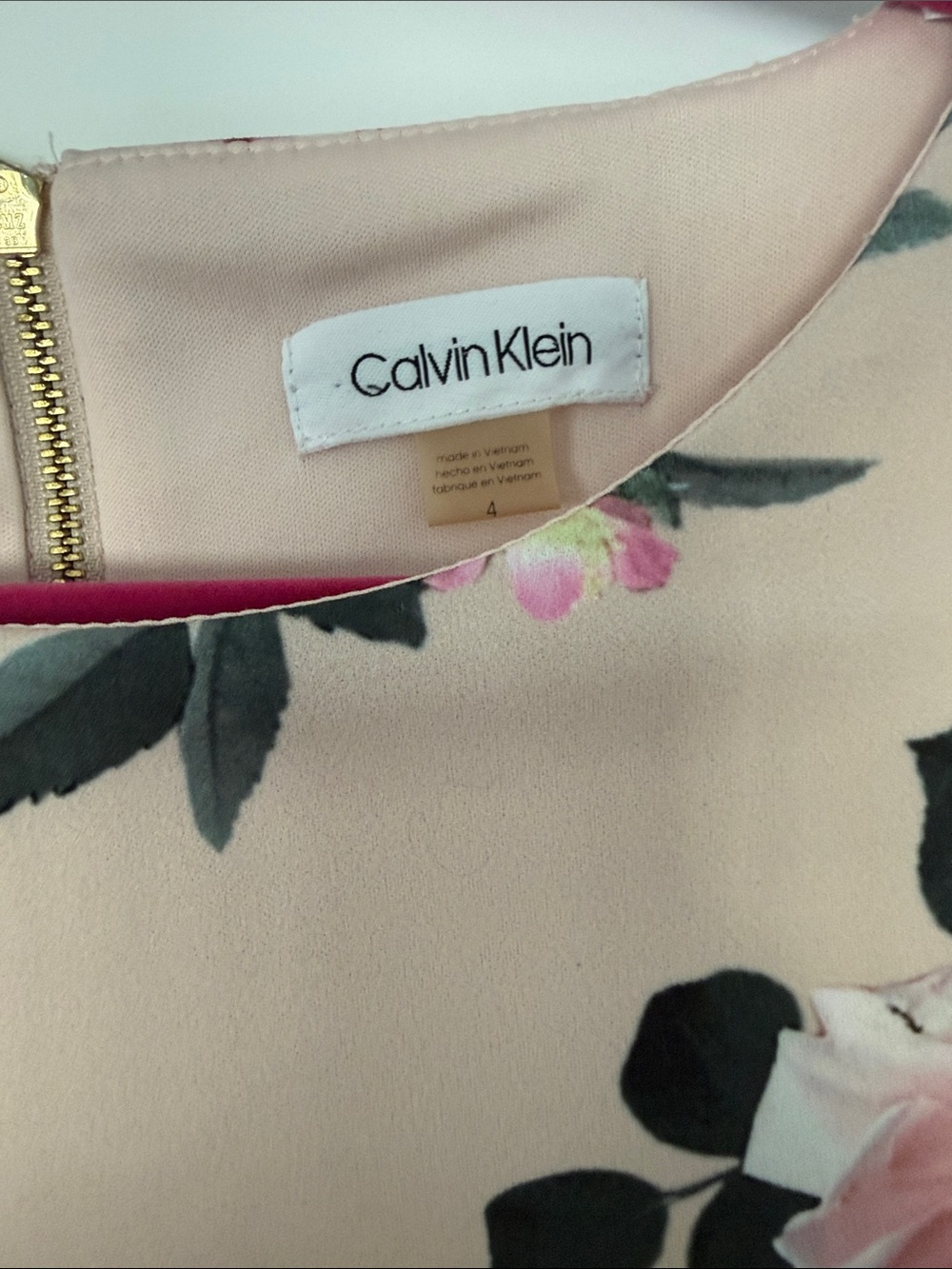 Calvin Klein Blush Floral Bell-Sleeve Midi Dress - Picture 3 of 9